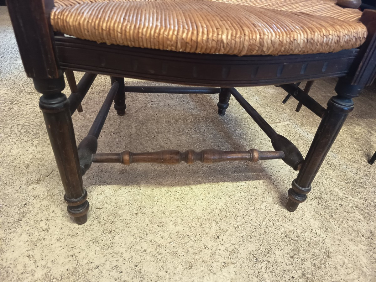 19th Century Straw-covered Armchair-photo-4