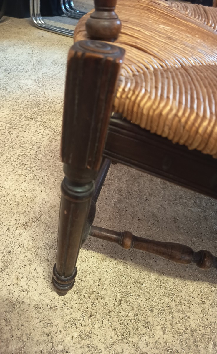19th Century Straw-covered Armchair-photo-1