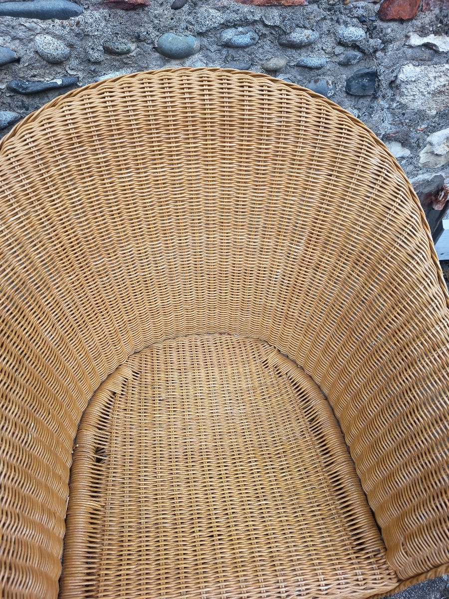 Paire de fauteuils en rotin -photo-3