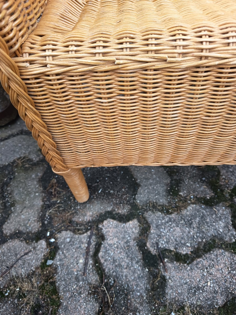 Paire de fauteuils en rotin -photo-3