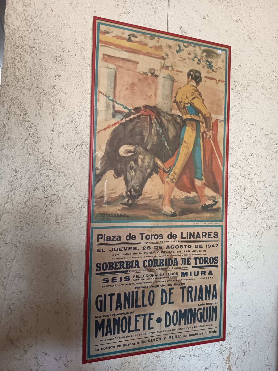 Affiche Tauromachie Plaza de Toros de Linares 1947