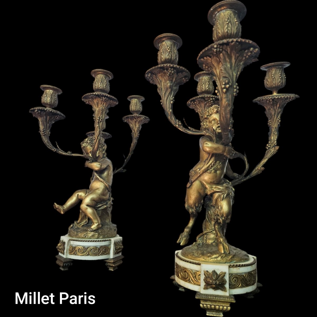 Candélabres, paire de  candélabres Maison Millet Paris-photo-4