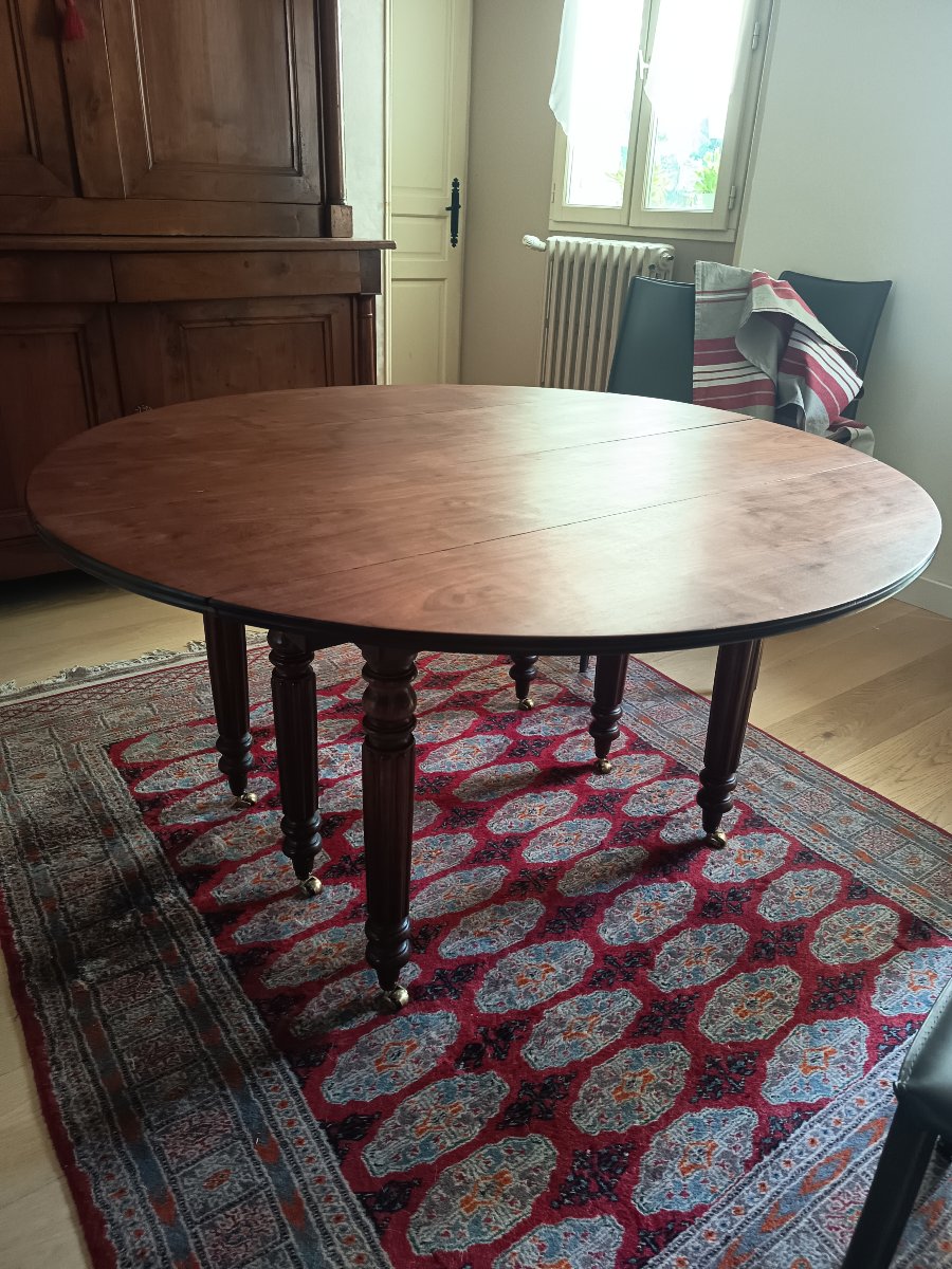 Table ronde 6 pieds Louis Philippe -photo-2