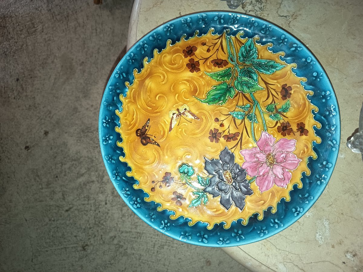 Plat en faience décor bucolique 19ème 