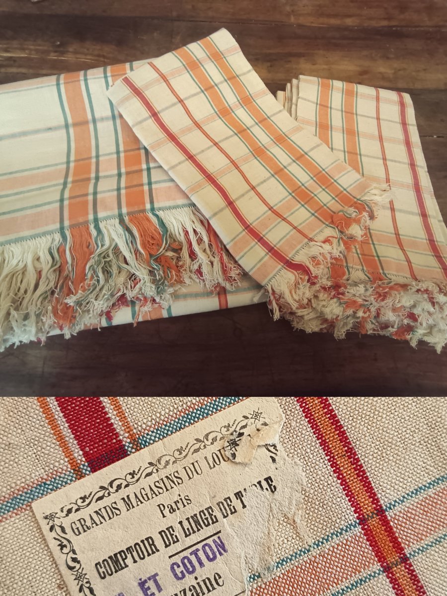 1960s Grands Magasins Du Louvre Tablecloth And Napkins 