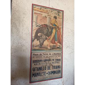 Affiche Tauromachie Plaza de Toros de Linares 1947