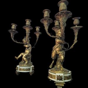 Candelabras, A Pair Of Maison Millet Paris Candelabras