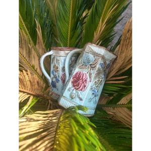 Pair Of Slip-glazed Pitchers