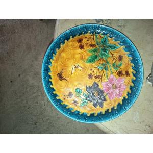 Plat en faience décor bucolique 19ème