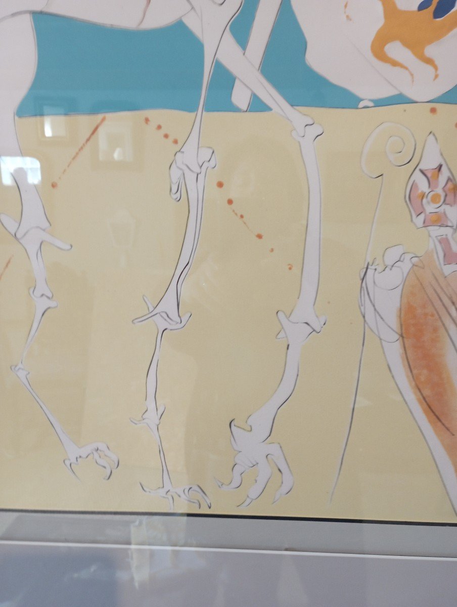 Épreuve d'Artiste signée Dali : La Girafe Saturnienne. -photo-1