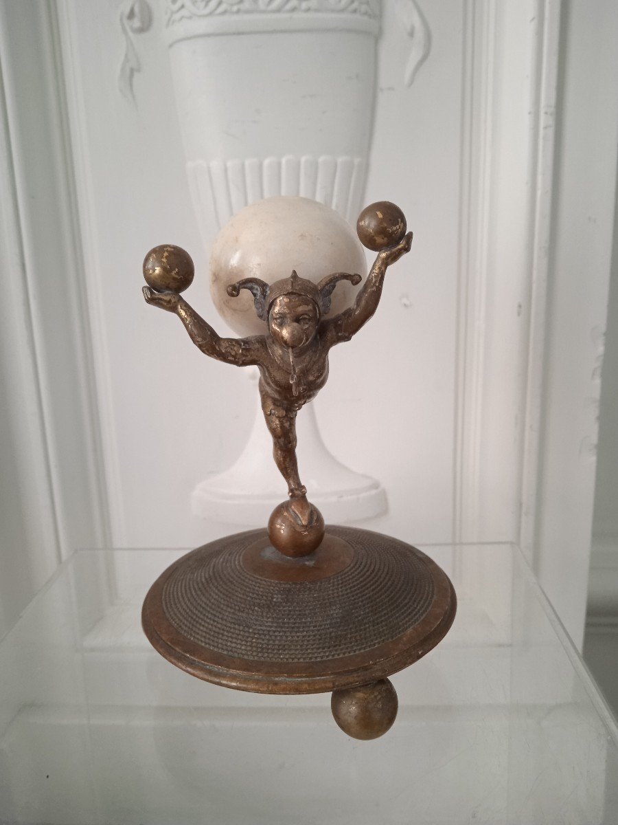 Rare Bronze Watch Holder With Saltimbanque-photo-3