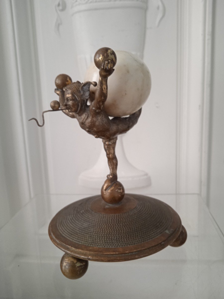 Rare Bronze Watch Holder With Saltimbanque-photo-4