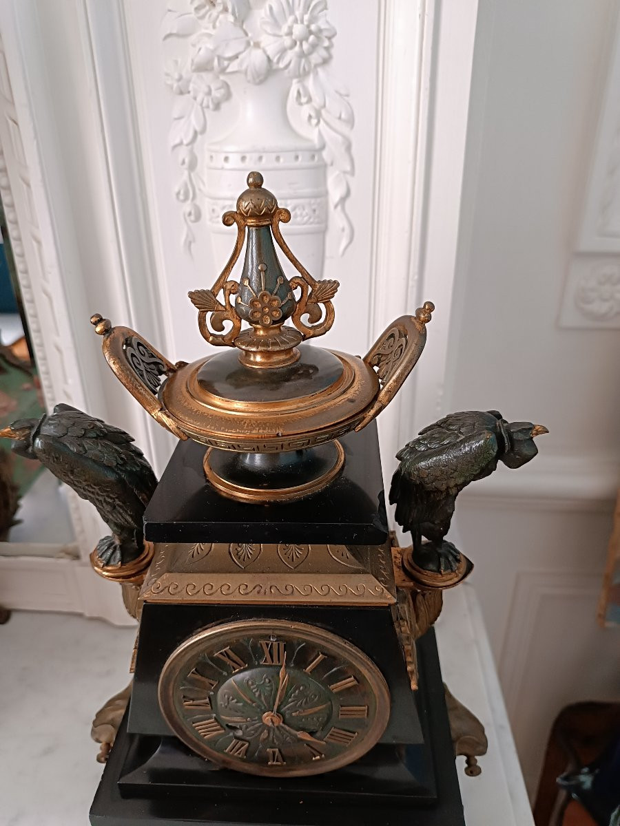 Neo-egyptian Napoleon III Clock.-photo-3