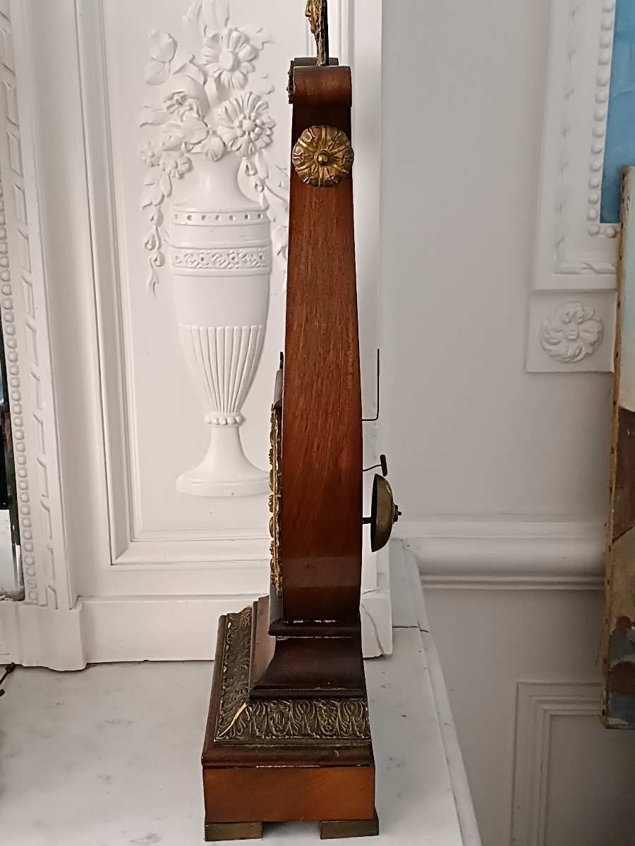 Large Lyre Mahogany Clock -photo-7