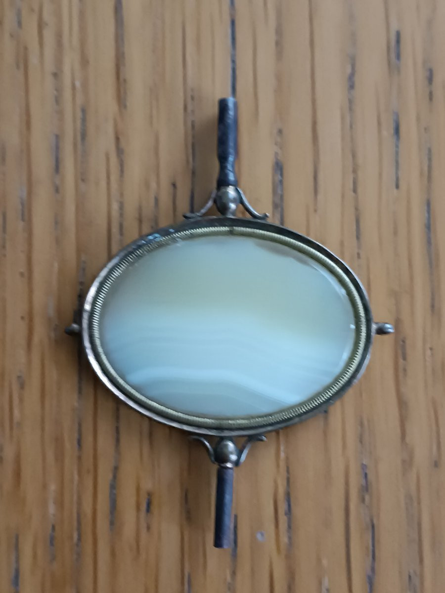 Grande clef de montre  double en agate-photo-3