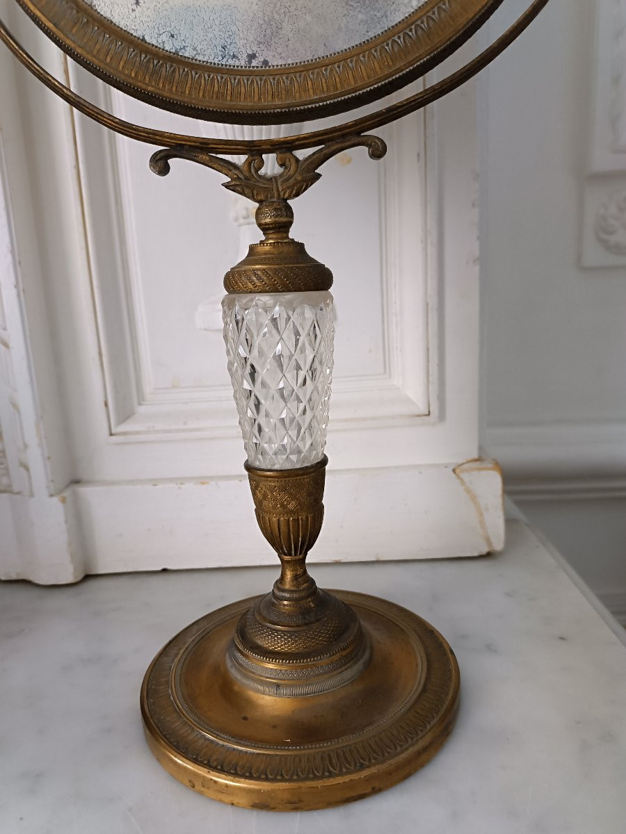 Gilded Bronze And Crystal Mirror, Early 19th Century -photo-3