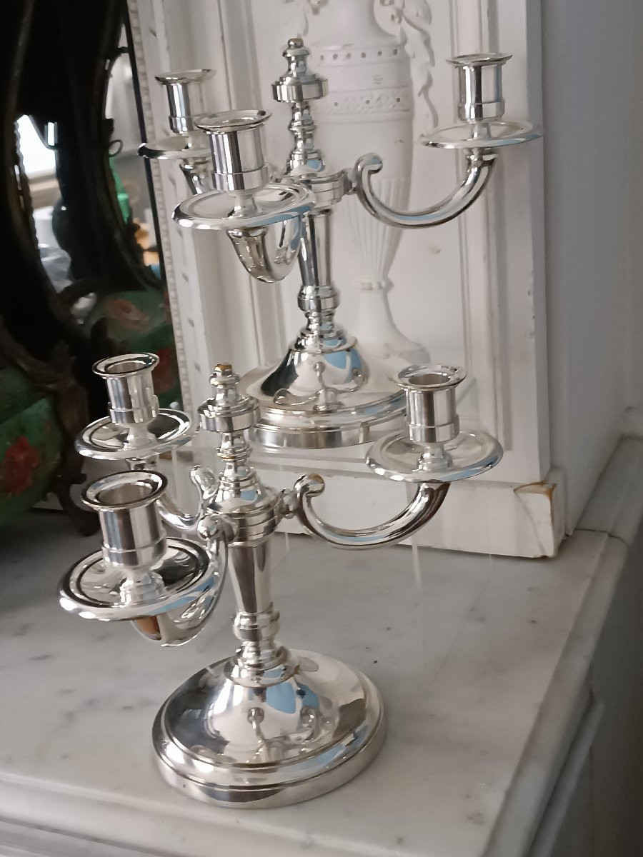 Paire de bouts de table en métal argenté Kirby Beard -photo-3