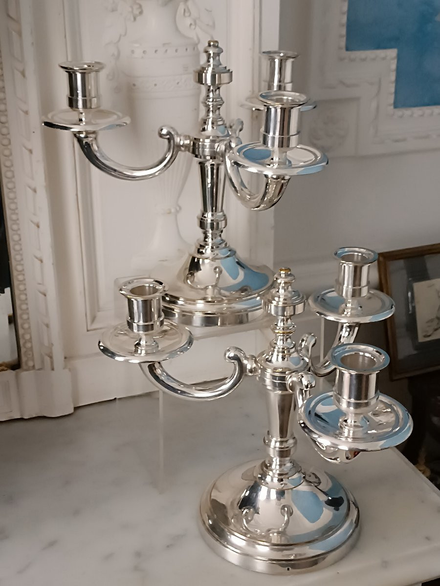 Paire de bouts de table en métal argenté Kirby Beard -photo-4