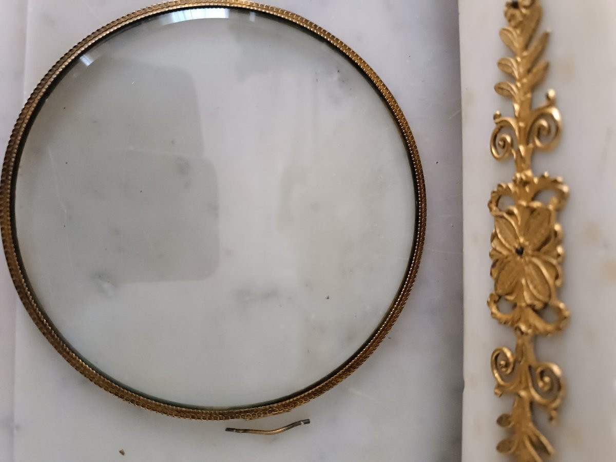 Pendule  en albâtre à sonnerie des quarts .-photo-3