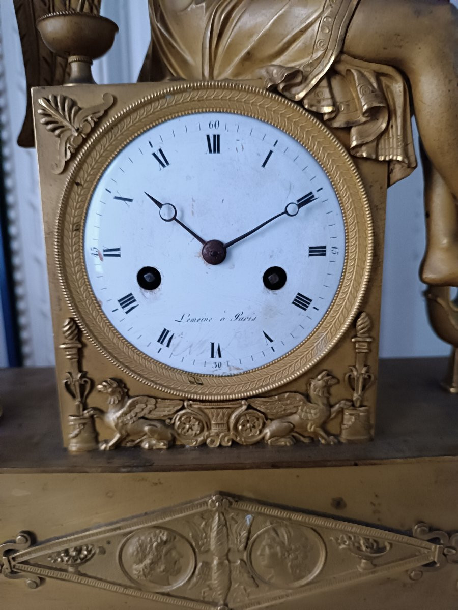 Early 19th Century Gilt Bronze Clock-photo-3