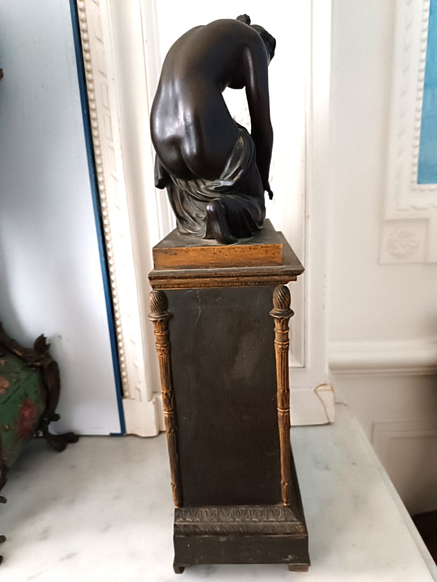 Gilt And Patinated Bronze Clock -photo-2