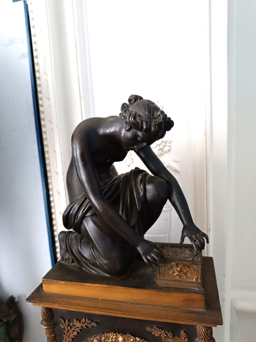 Gilt And Patinated Bronze Clock -photo-4
