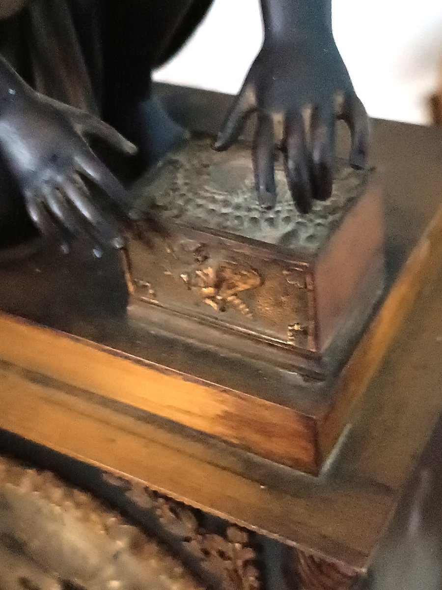 Gilt And Patinated Bronze Clock -photo-1
