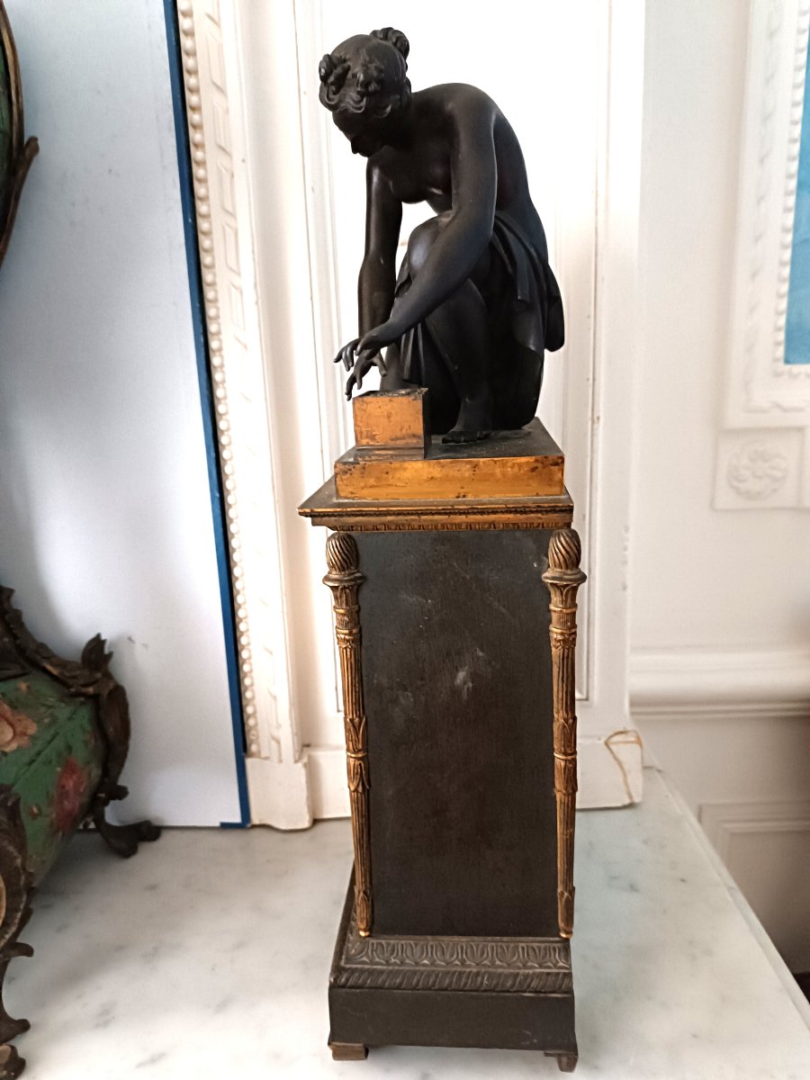 Gilt And Patinated Bronze Clock -photo-3