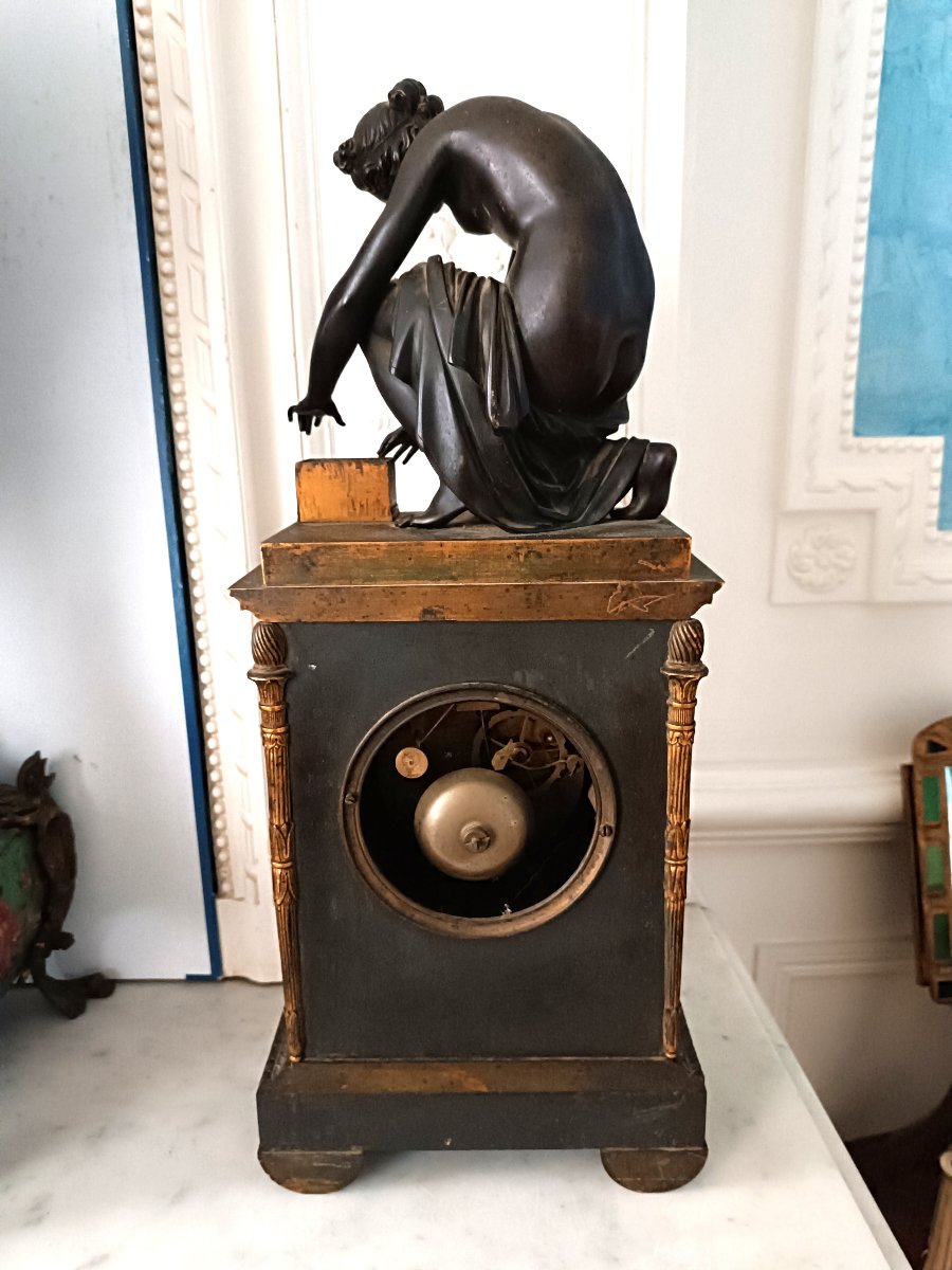 Gilt And Patinated Bronze Clock -photo-5