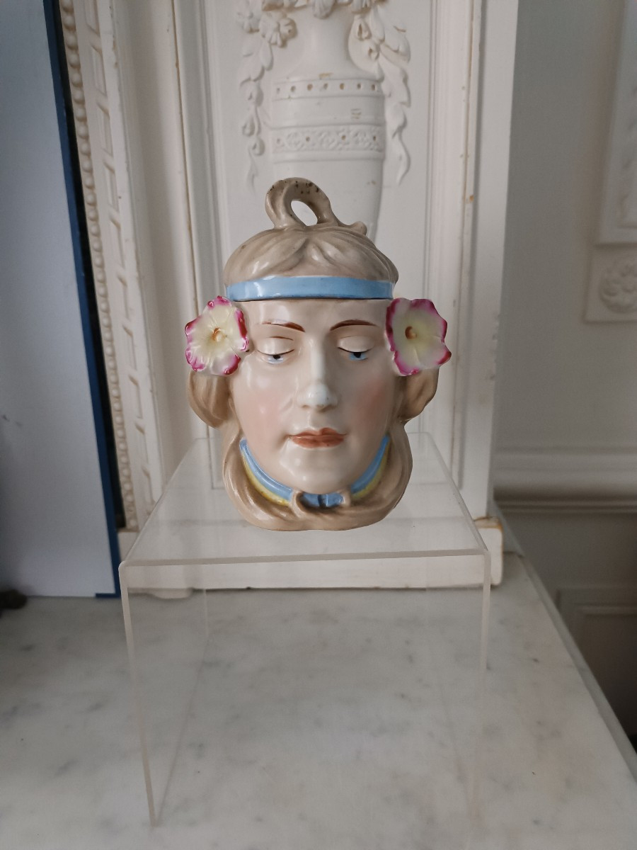 Art Nouveau Ceramic Tobacco Jar 