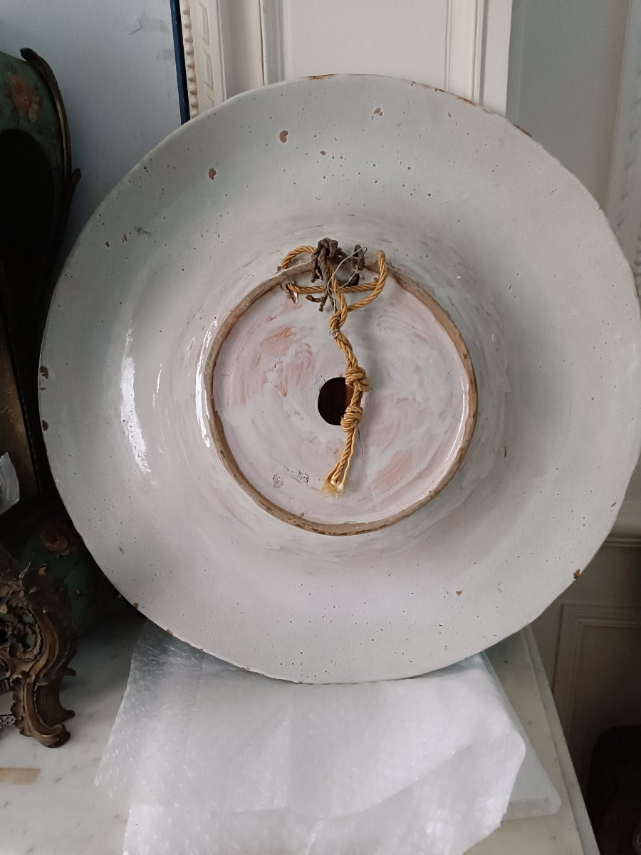 Very Large Breton Glazed Ceramic Dish.-photo-1