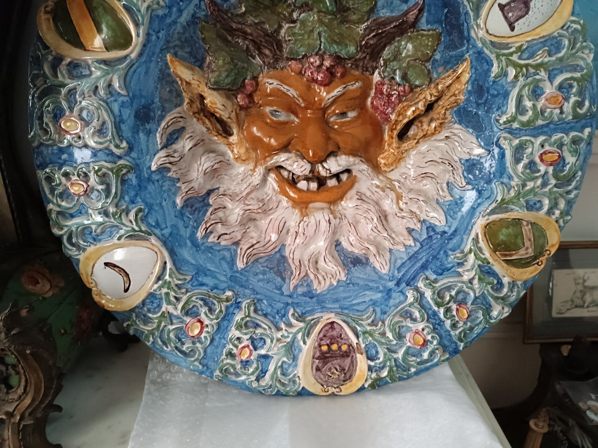 Very Large Breton Glazed Ceramic Dish.-photo-3