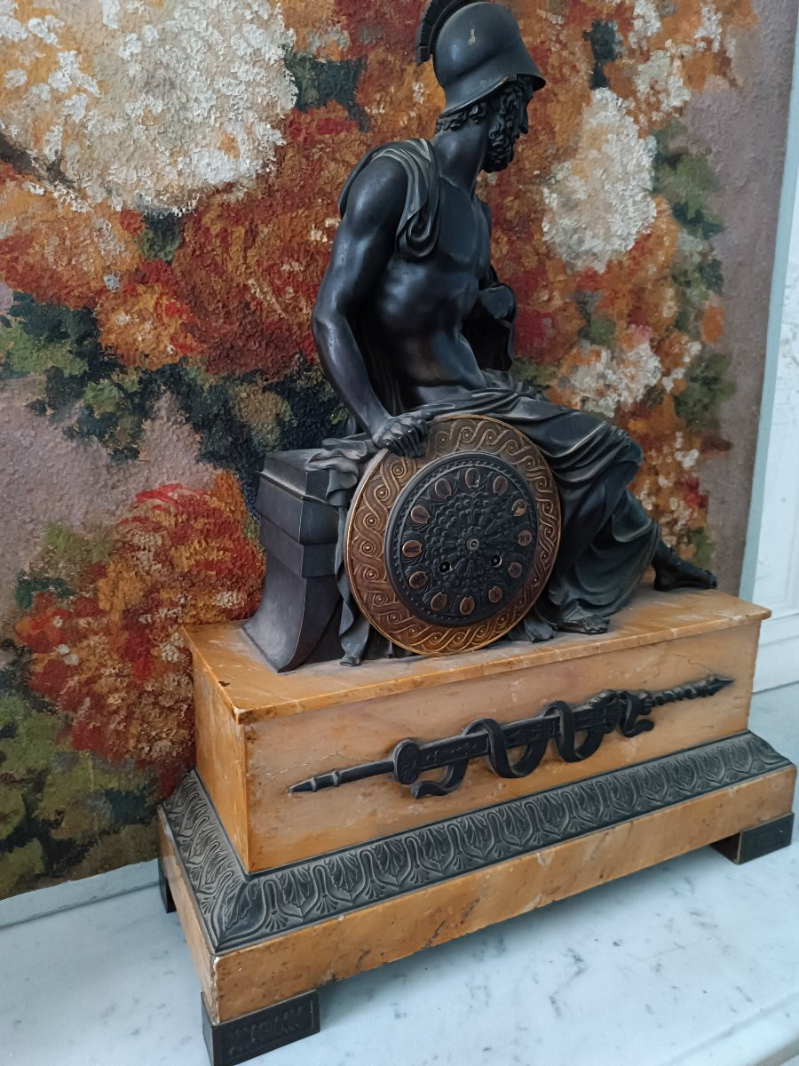 Important Patinated Bronze Clock -photo-3