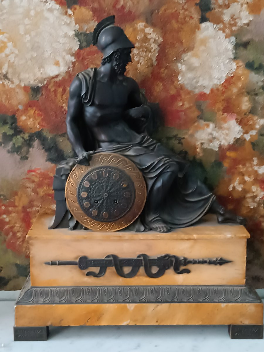 Important Patinated Bronze Clock -photo-4