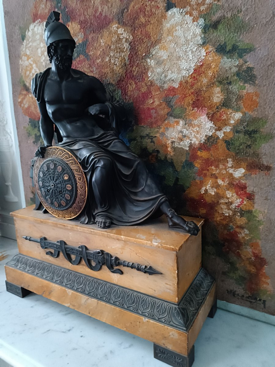 Important Patinated Bronze Clock -photo-1