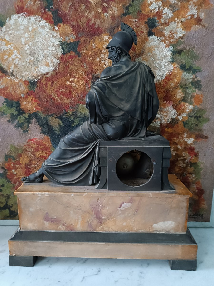 Important Patinated Bronze Clock -photo-5