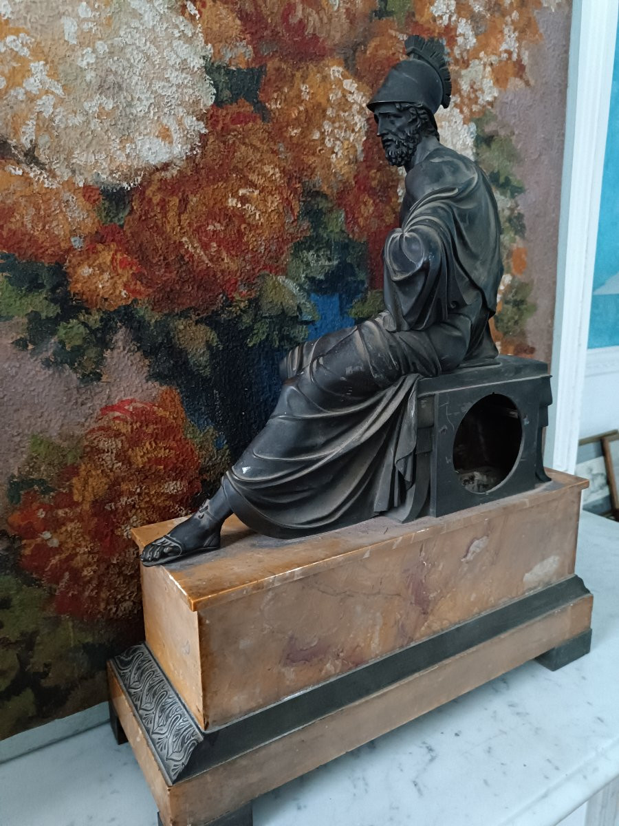 Important Patinated Bronze Clock -photo-6