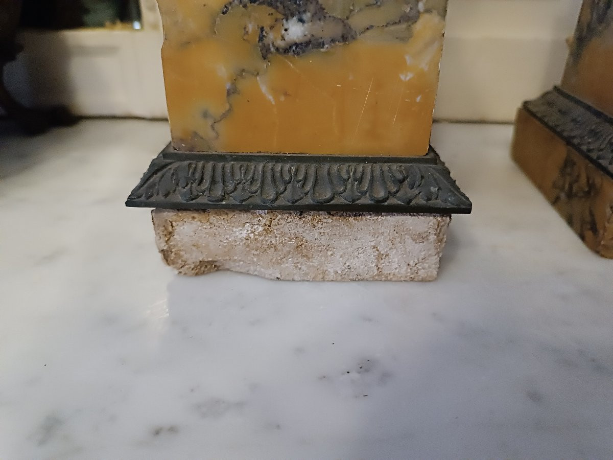 Pair Of Bronze And Marble Candelabra -photo-2