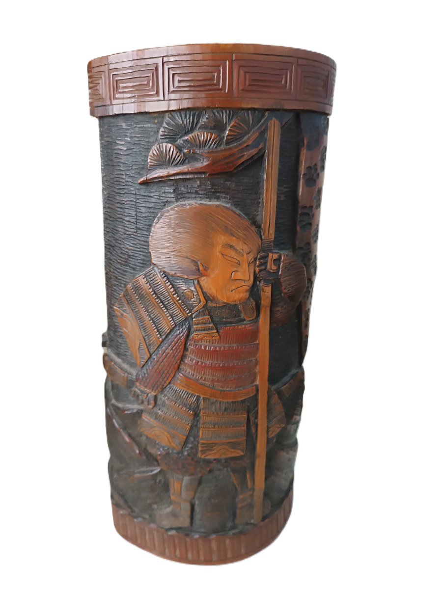 Paire de pots à pinceaux Japon fin 19 ème -photo-2