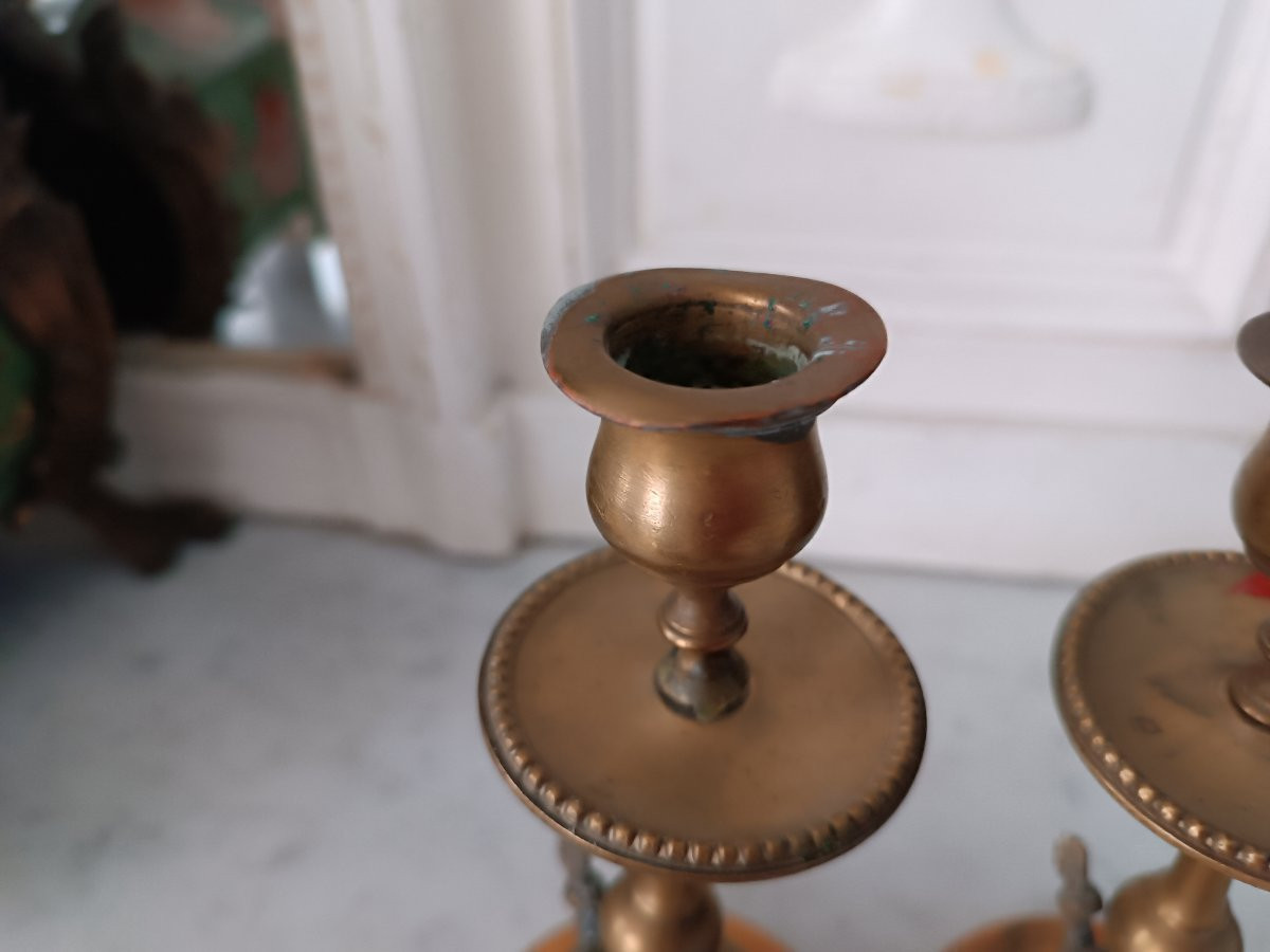 Pair Of Candlesticks Featuring Funambules  Dogs -photo-3