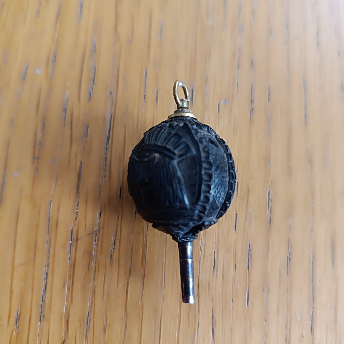 Antique Key Made Of Carved Corozo Wood 