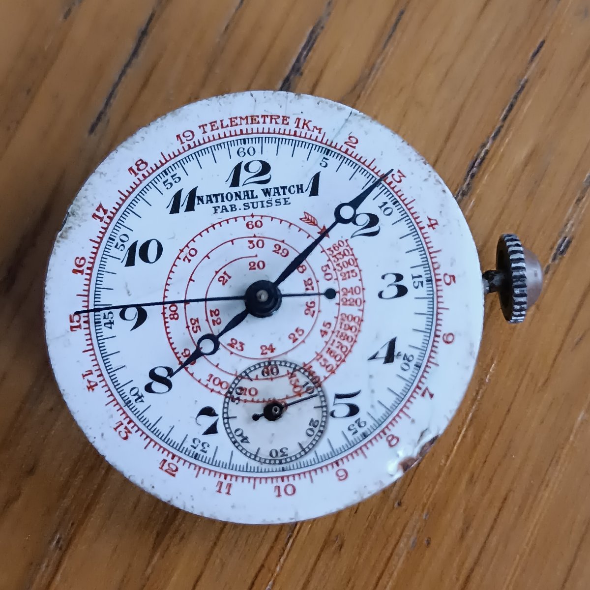 Mouvement de  chrono  "National Watch " Fab Suisse 