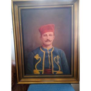 Zouave Painting In Clothes With Moroccan Military Decoration 