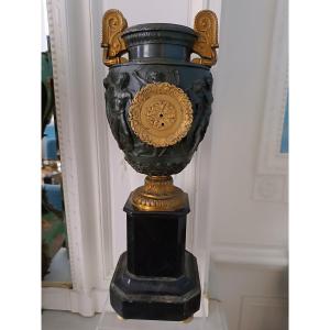 Patinated And Gilded Bronze Urn Clock 