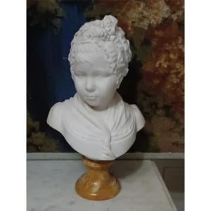 Buste d 'enfant en marbre blanc d 'après HOUDON