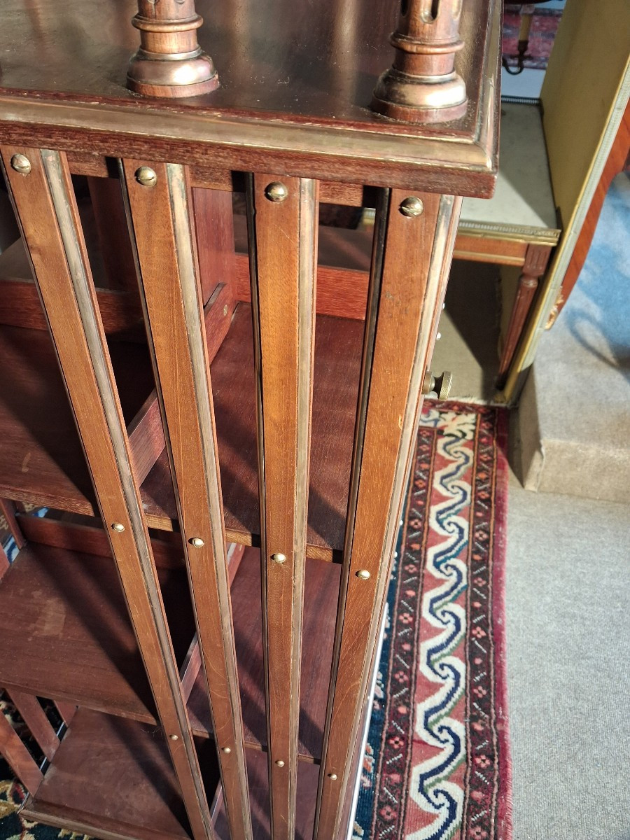 Bibliothèque tournante en acajou -photo-4