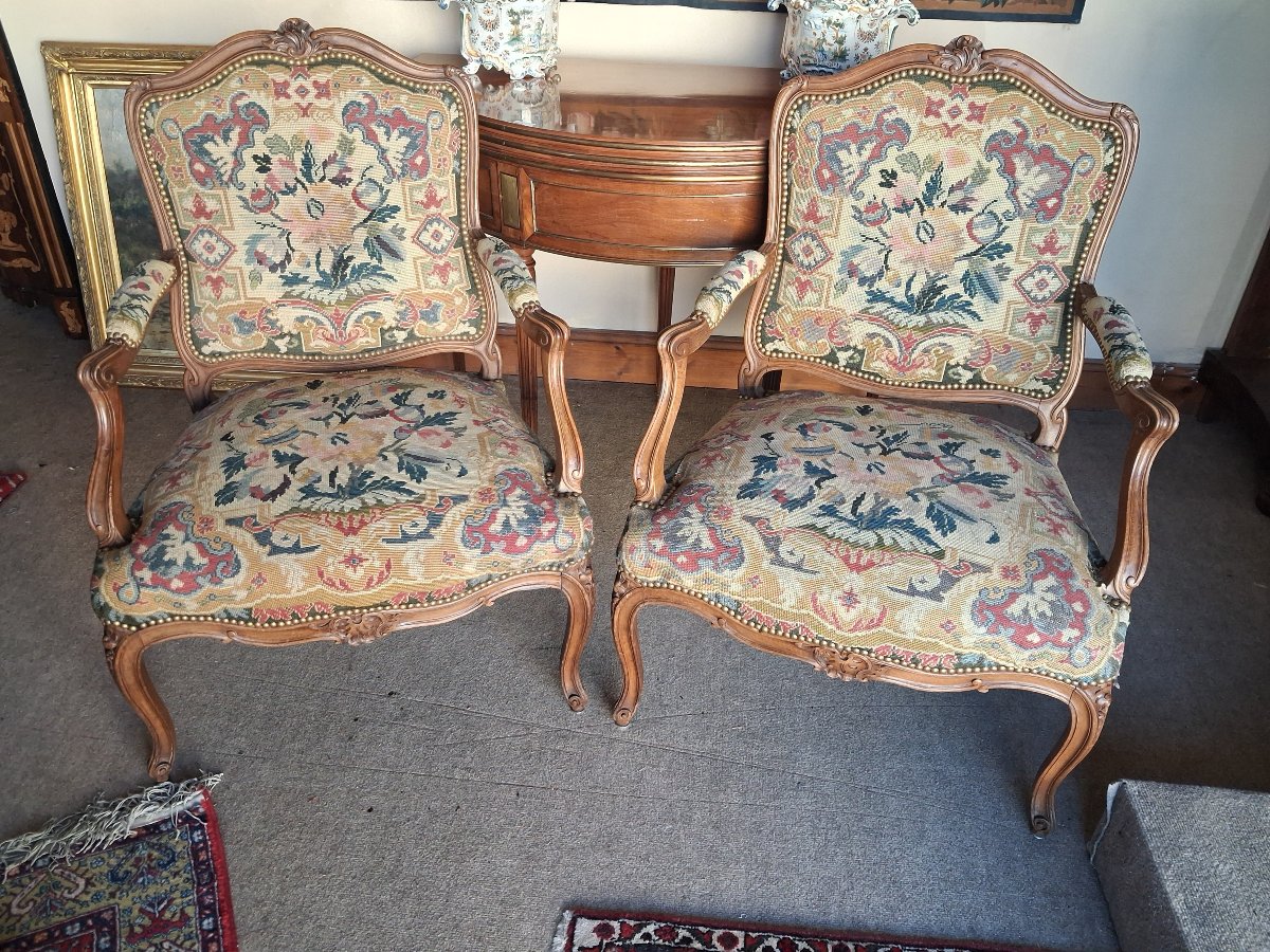 Pair Of Armchairs, 19th Century -photo-5