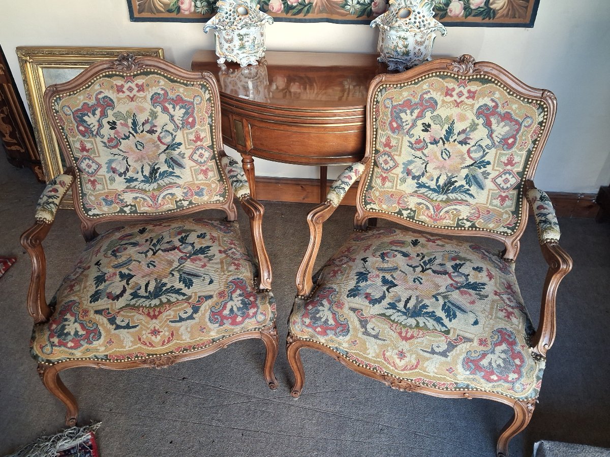 Pair Of Armchairs, 19th Century 