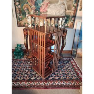Mahogany Rotating Bookcase 