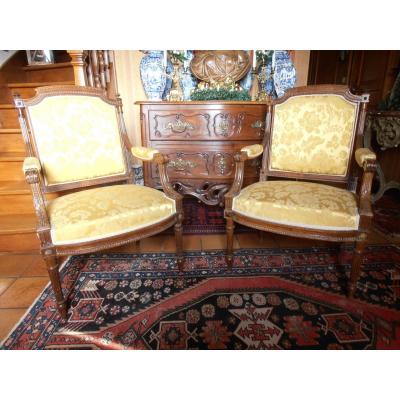 Beautiful Pair Of Louis 16 Style Armchairs